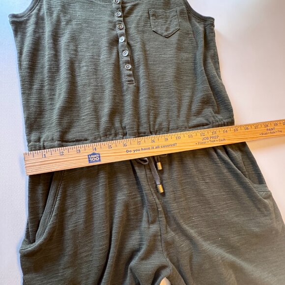 Jones New York Sport Shorts Romper Womens Petite Large Green Pockets - Picture 7 of 11